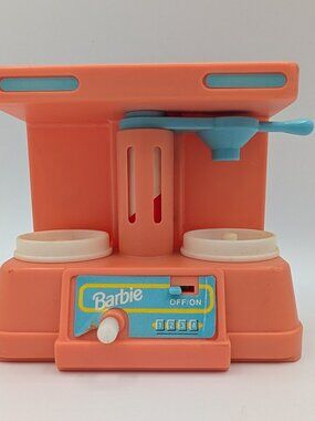 Vintage 1992 Barbie Wind Up Coffee Maker Espresso Machine Works Mattel
